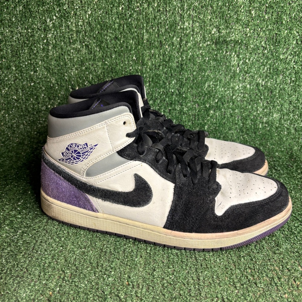 Jordan 1 Mid SE Suede Colorblock Streetwear Retro Sneaker Court Purple Mens 11.5